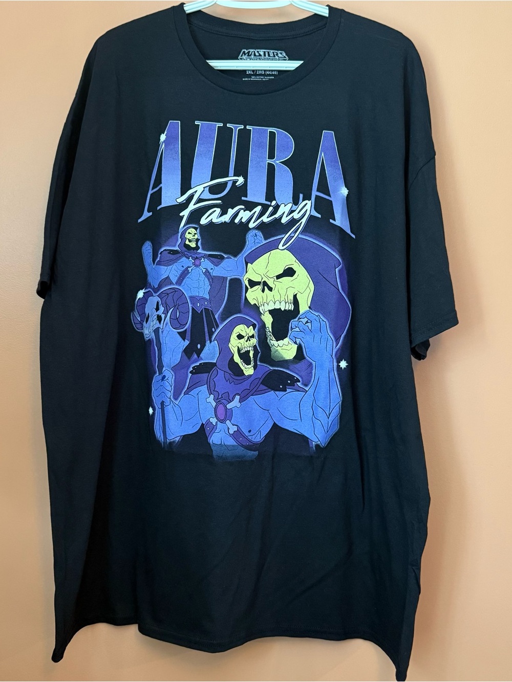 Masters of the Universe Mens 2XL Skeletor Aura Farming Graphic Tee Black NWT